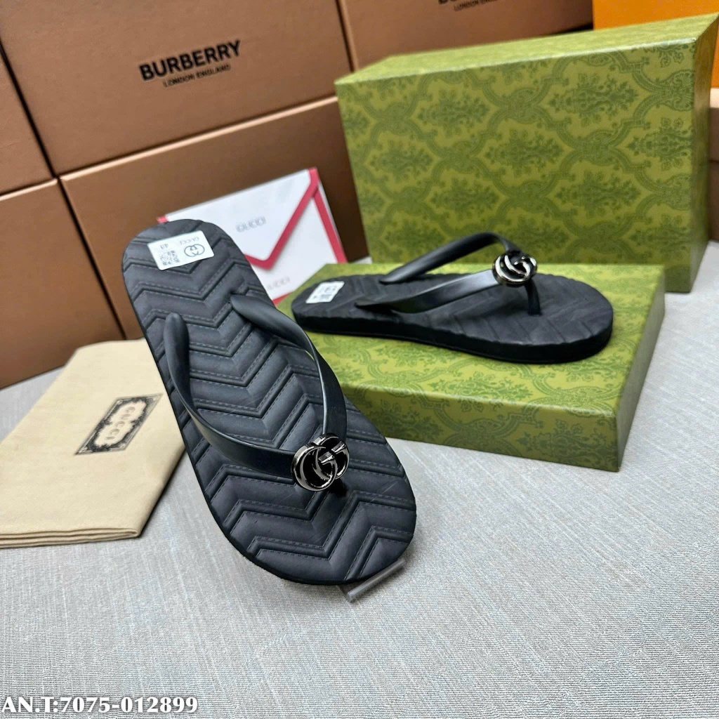 Dép tông nam nữ GUCCI cao su non ép xốp 2 lớp dập hoạ tiết