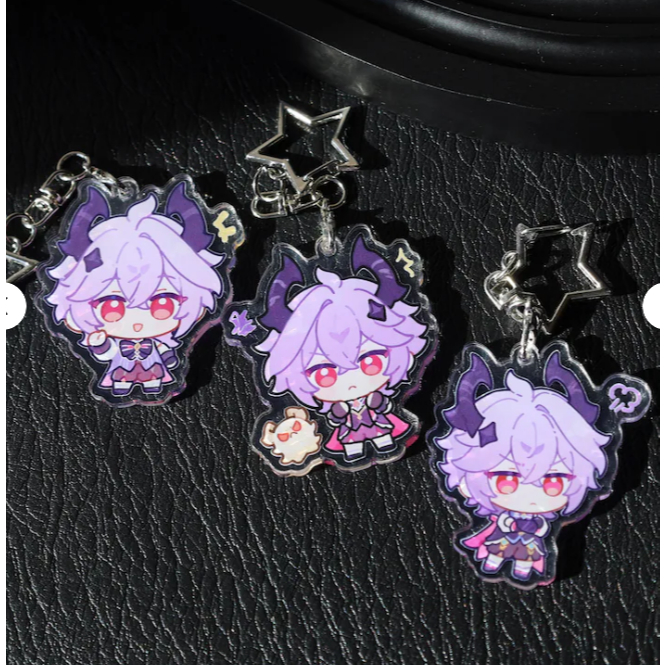 Genshin Impact Durin Acrylic Keychain – Chibi Anime Charm with Star Ring