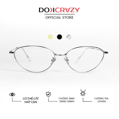 Gọng kính DOKCRAZY FLORA Mắt Mèo Hợp Kim, Nữ , Chống tia UV, Ánh Sáng Xanh, Mỏng, Nhẹ, Hàn Quốc, Sang Chảnh, Kính Teen