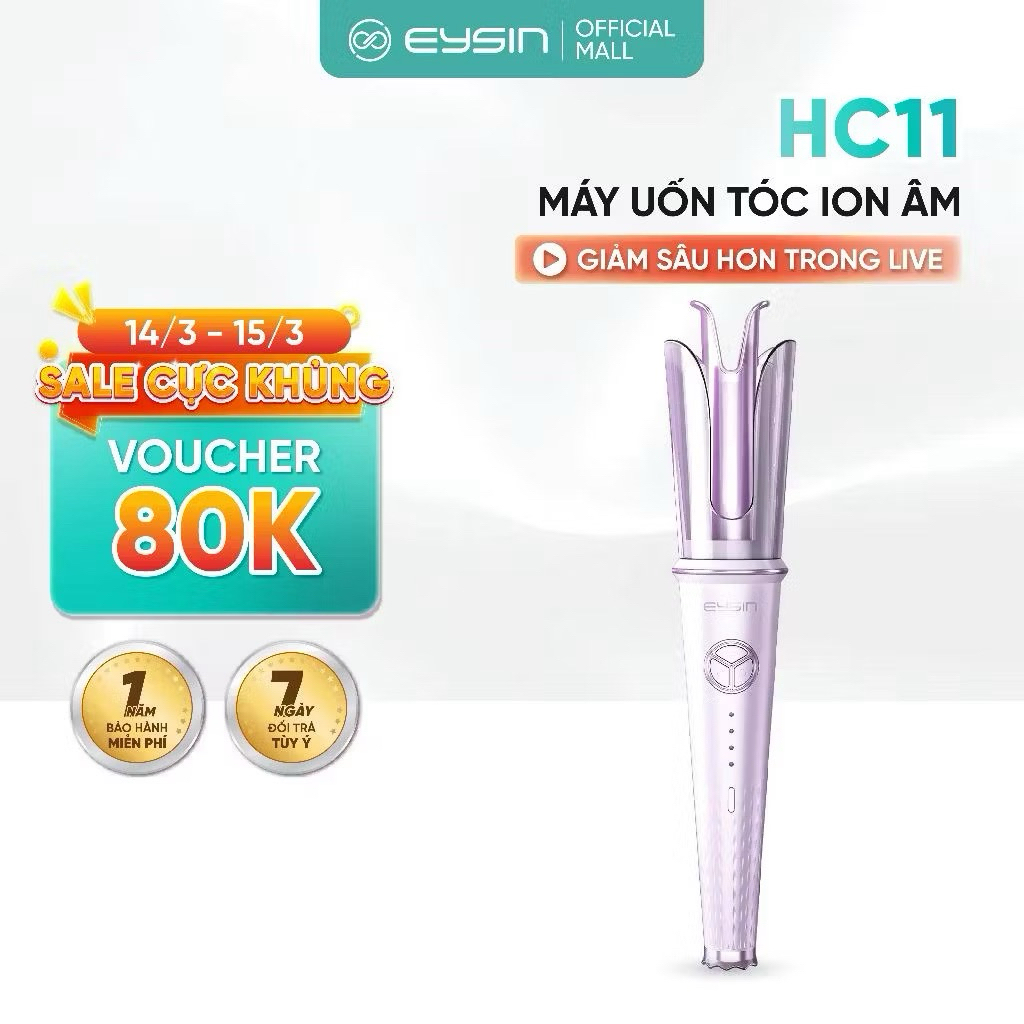 Máy Uốn Tóc Tự Động EYSIN [HC11] Tạo Kiểu Nhanh 4 Mức Nhiệt Độ Thiết Kế Chống Bỏng Làm Đẹp Tiện Lợi