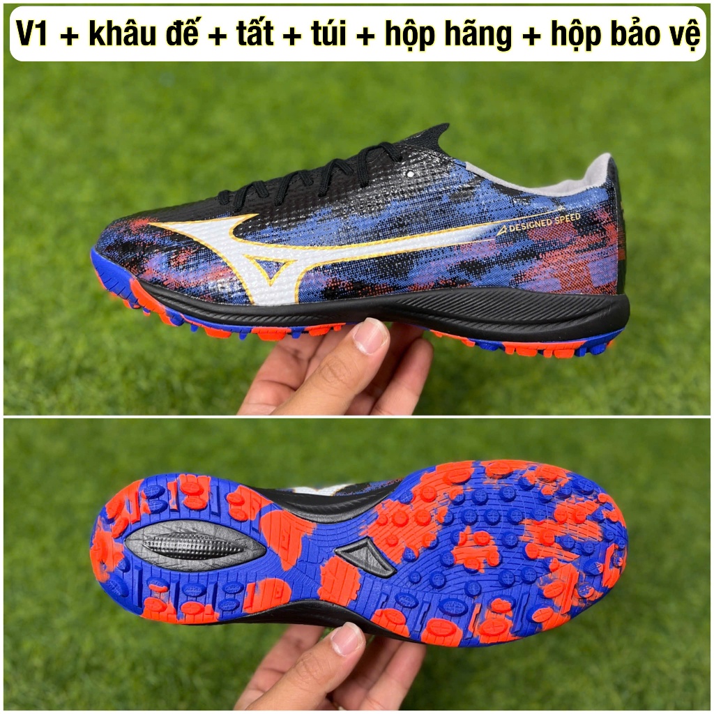 giày đá bóng sân cỏ nhân tạo mzn alpha 3 e.lít TF ( Khâu đế + tất + túi + hộp hãng + hộp bảo vệ )