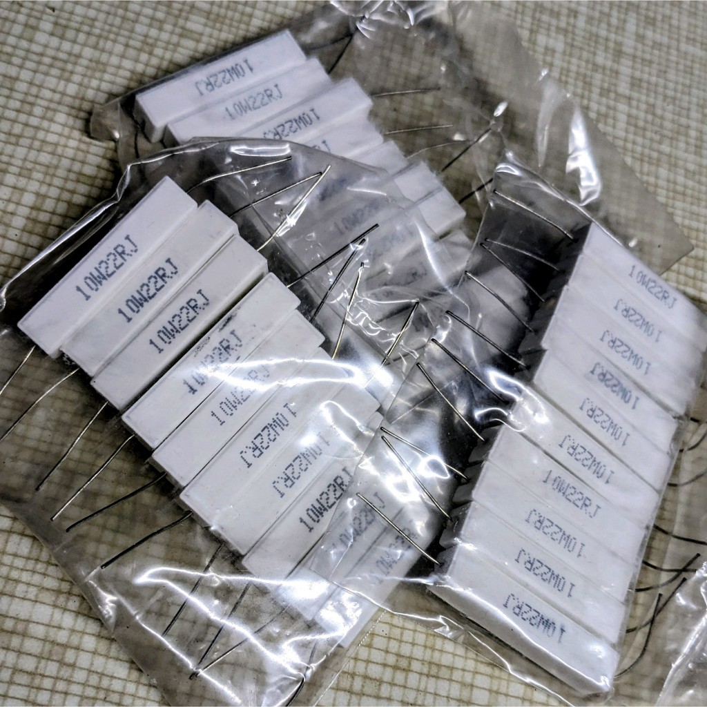 Điện Trở Sứ 10W Đài Loan Chân Đồng 0.8mm dài 2 cm hàng đẹp