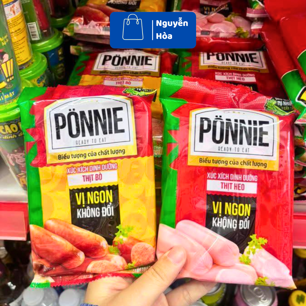 COMBO 5 Xúc Xích Dinh Dưỡng PONNIE Túi 175g / 280g - Vị Thịt Heo & Thịt Bò Thơm Ngon, Tiện Lợi Cho B