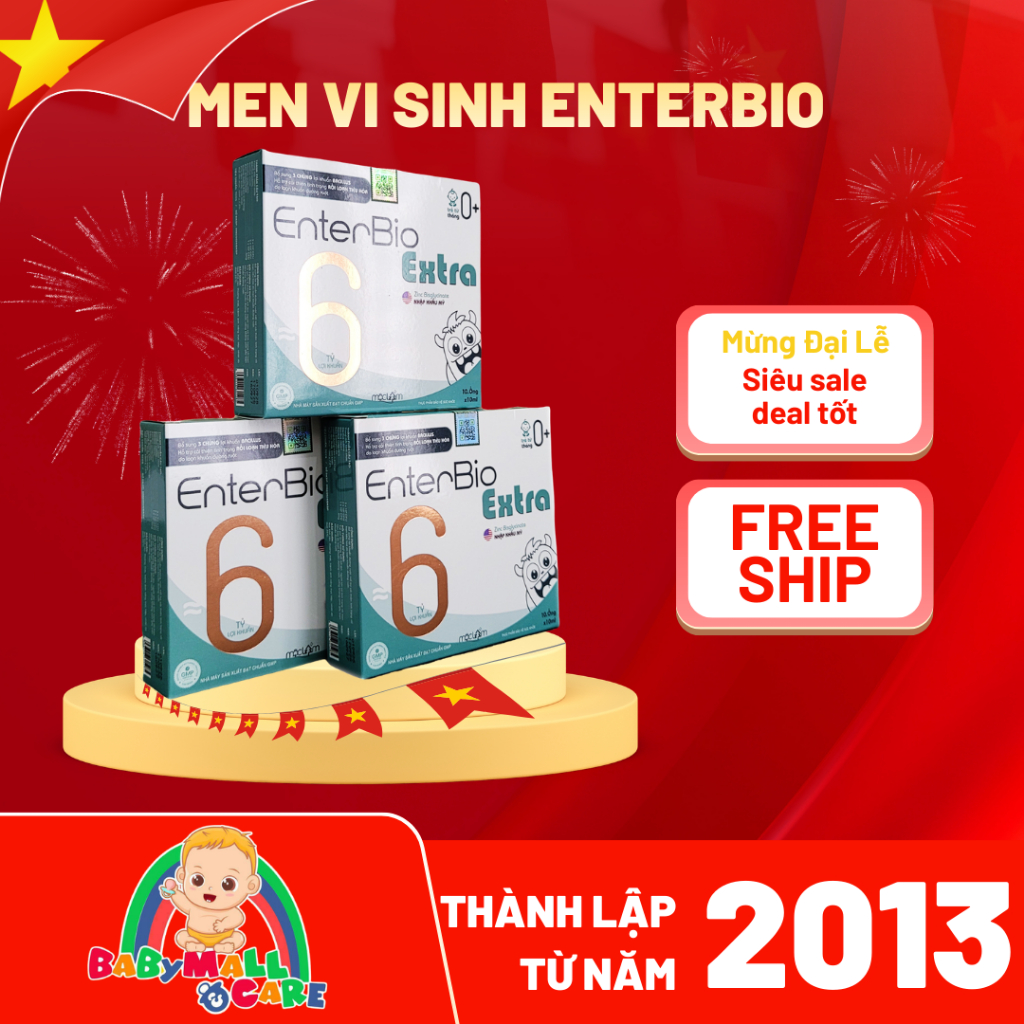 MEN VI SINH ENTERBIO EXTRA – 6 TỶ LỢI KHUẨN BACILLUS + KẼM BISGLYCINATE – GIẢM RỐI LOẠN TIÊU HÓA