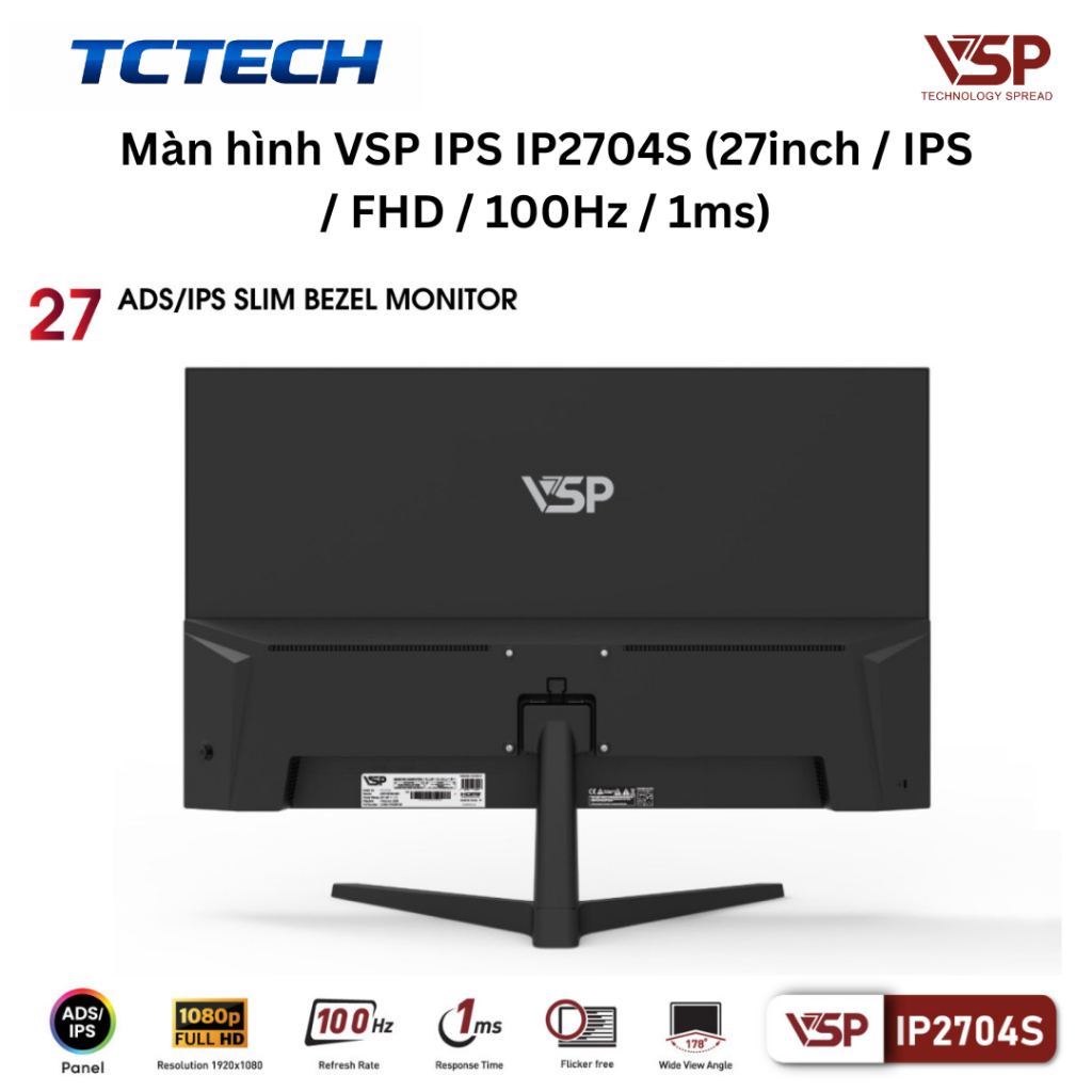 Màn hình văn phòng VSP IP2702S, IP2704S (27inch / ADS-IPS / FHD /100Hz-120Hz / 1ms) Chính Hãng | BigBuy360 - bigbuy360.vn