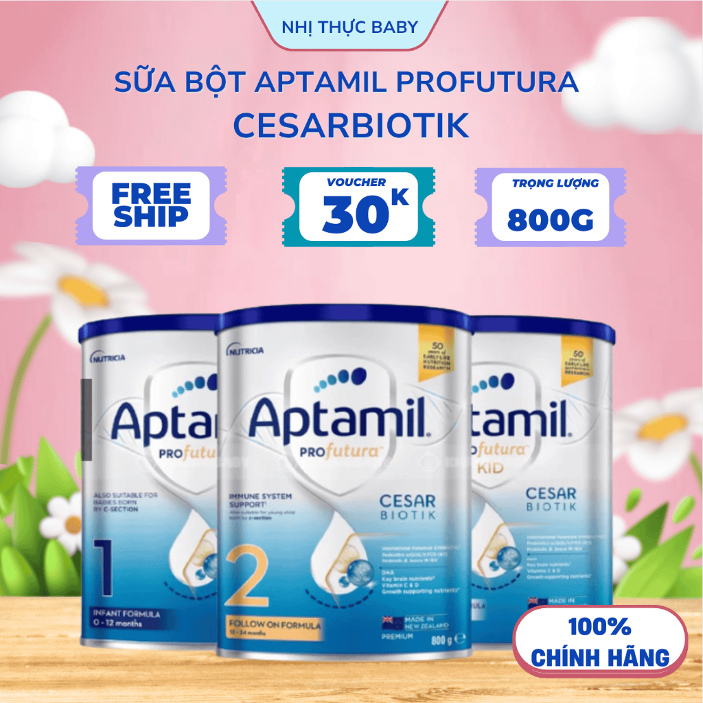 Sữa bột Aptamil New Zealand Profutura Cesarbiotik số 1, 2, 3 - Synbiotic