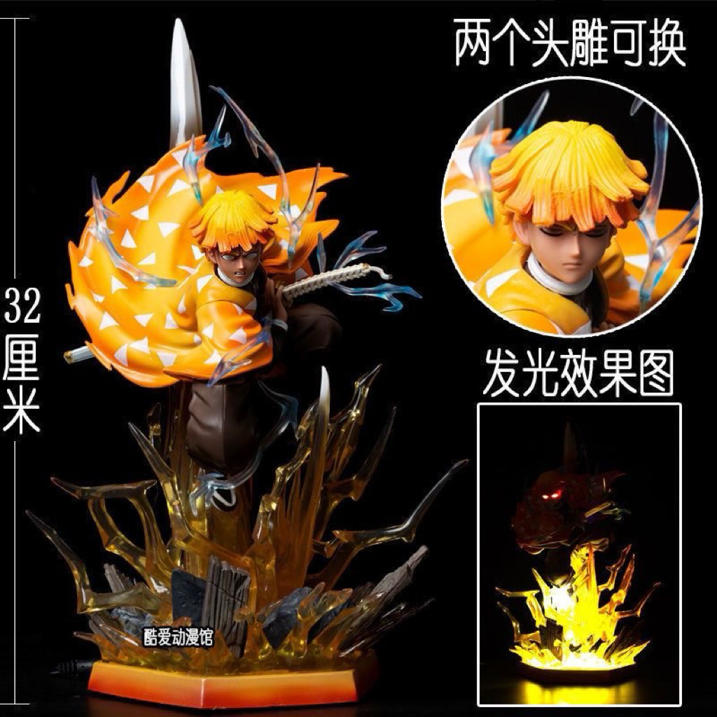 Mô Hình Zenitsu Agatsuma 32cm Có Đèn LED – Figure Kimetsu No Yaiba Cực Đẹp