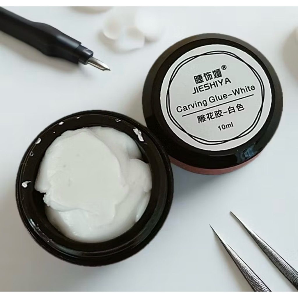 Gel nặn trắng Jieshiya, Huaxi chất dẻo mịn không dính tay, Gel nặn hoa nổi  - Gel khô nặn hoa nổi tạ