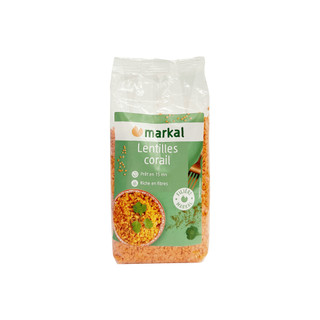 Đậu Lăng Đỏ Hữu Cơ MARKAL 500g - Đậu Lăng Pháp Organic Giàu Sắt Cho Bé Ăn Dặm Mau Lớn, Nấu Cháo & Súp Tiện Lợi