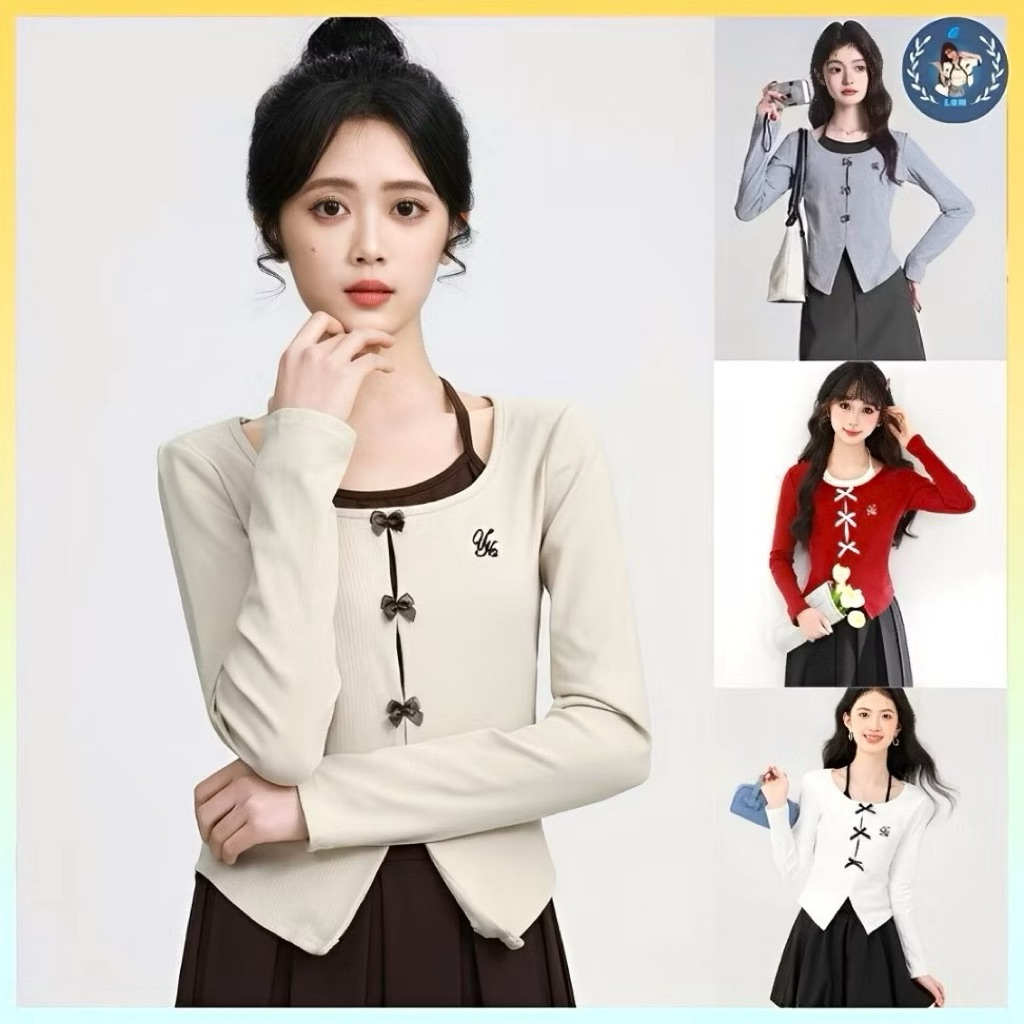 [PASS]Áo len thun nữ dệt kim phối lớp lót màu hồng freesize siêu hot từ shop Friday