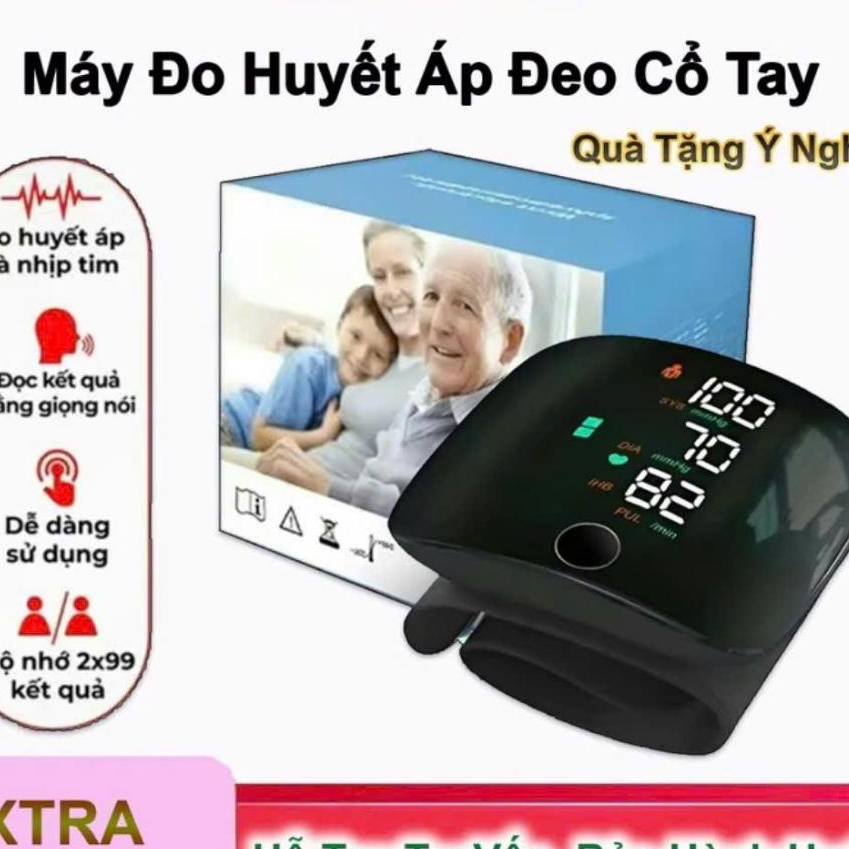 [KTTLK]Máy Đo Huyết Áp Cổ Tay Không Dây Sạc Pin, Thiết Bị Đo Huyết Áp Cổ Tay Cho Người Cao Tuổi màn hình LED, Thông báo