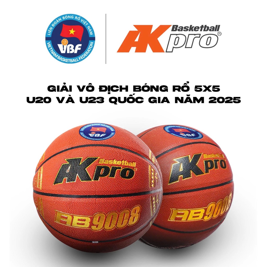 Bóng rổ AKpro AB9008 số 6, số 7 mẫu VPF hoa văn Trống Đồng đặc sắc nổi bật, da PU dai, bền, độ nảy ổ