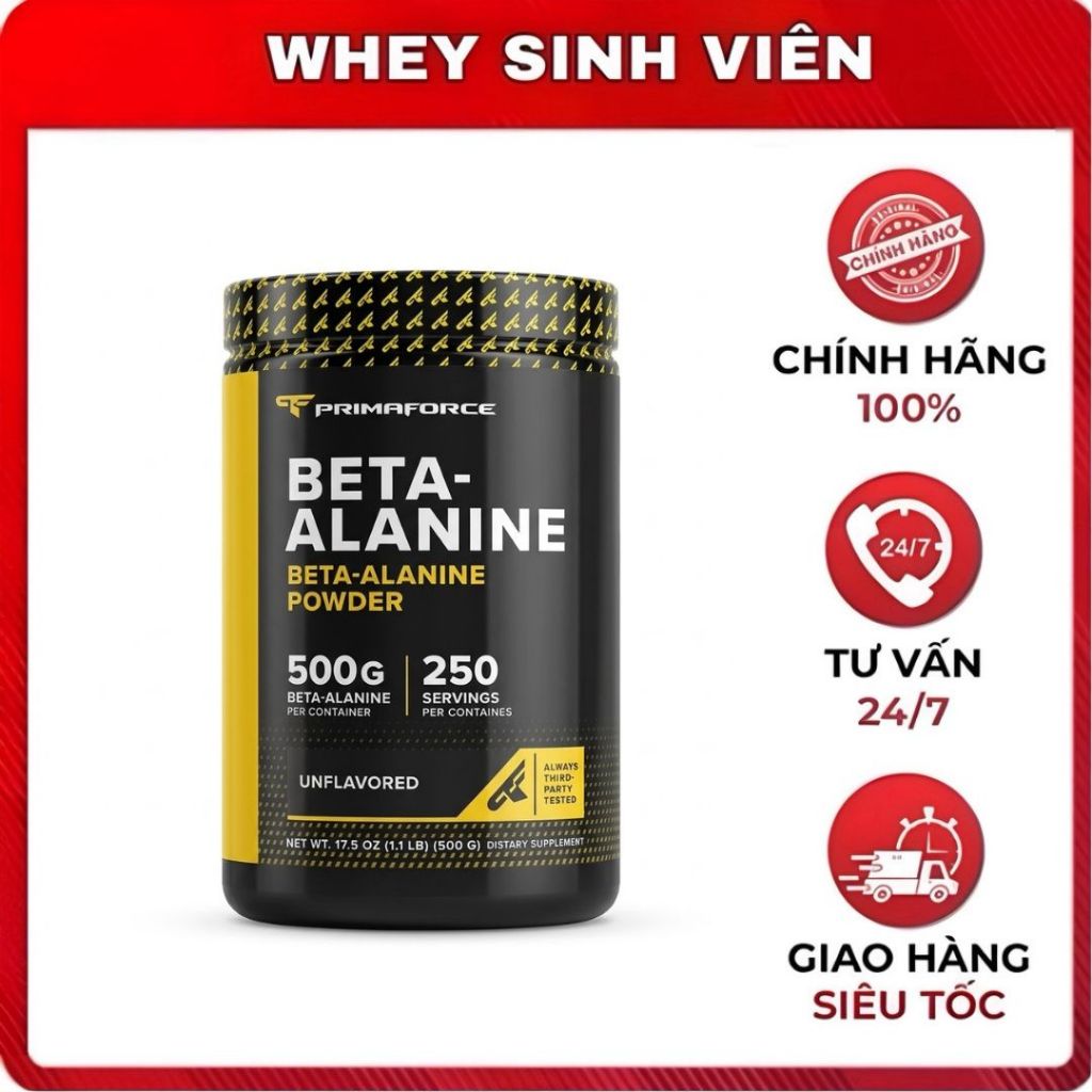 Bột PrimaForce Beta-Alanine 500 Gams nhập khẩu Mỹ tăng sức mạnh cơ bắp tại WheySinhVien MB