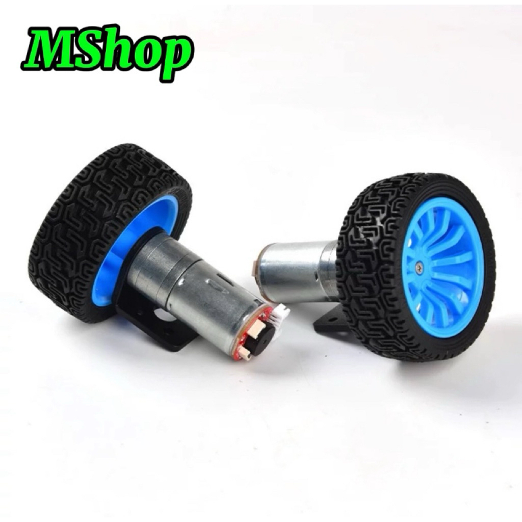 [ 12V 280rpm ] Bộ động Cơ DC giảm tốc có encoder JGA25-370 kèm gá bắt và bánh xe V2 65m