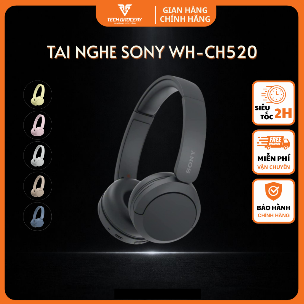 [WH-CH520] Tai nghe chụp tai siêu nhẹ SONY WH-CH520 - Pin Khủng 50H - Bảo Hành Chính Hãng 12 Tháng