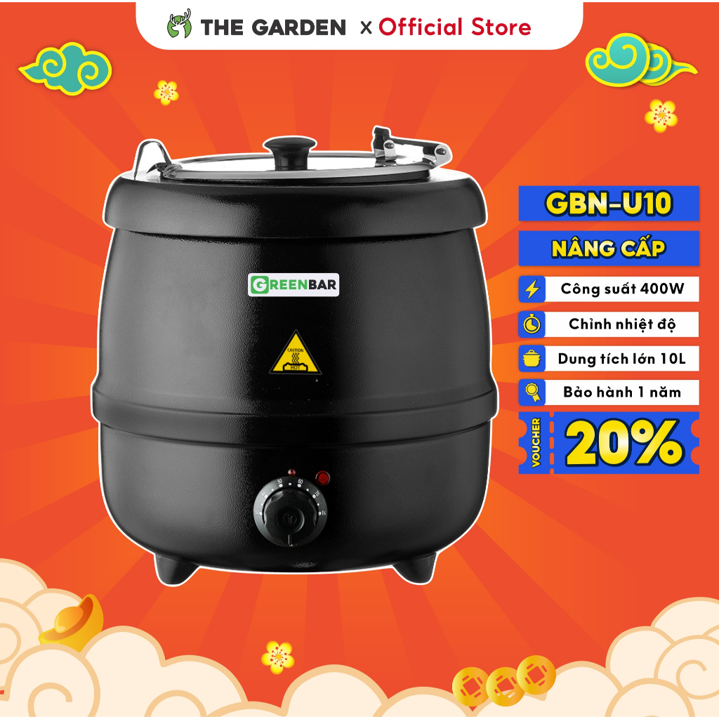 Nồi Ủ Trân Châu THE GARDEN 10L Vỏ Gang Chính Hãng
