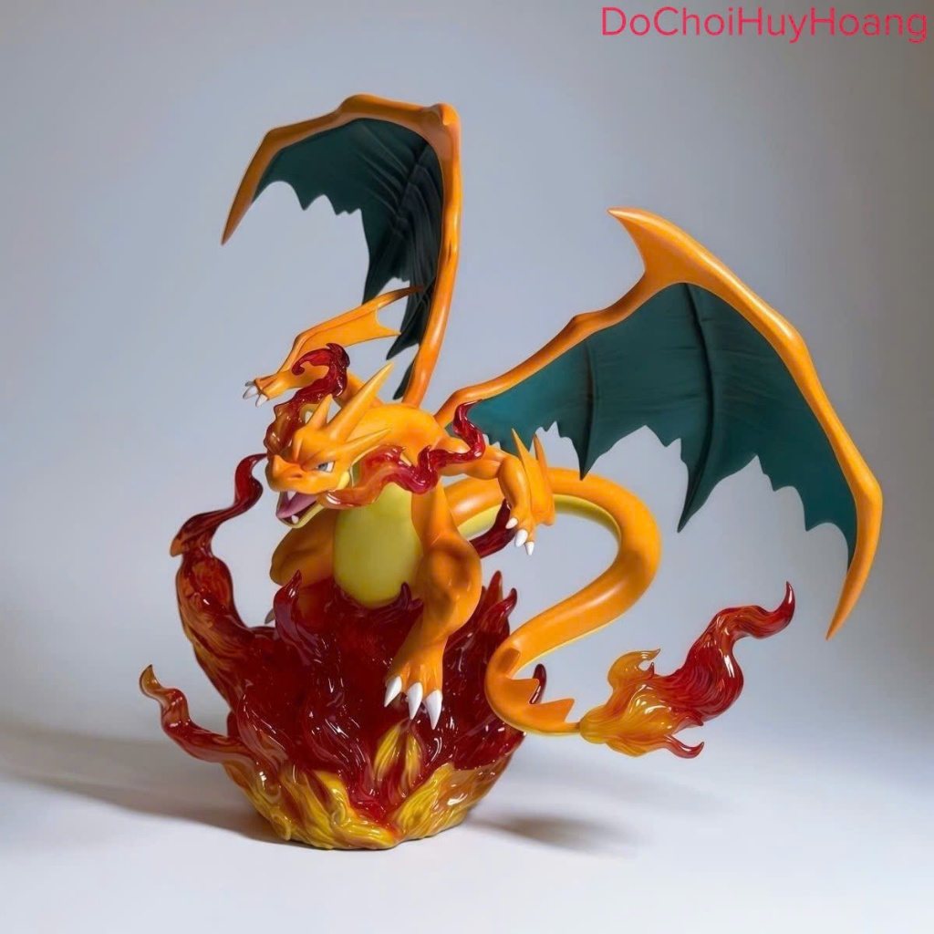 Mô Hình tượng Charmander Charmeleon Charizard dáng đứng có led18cm