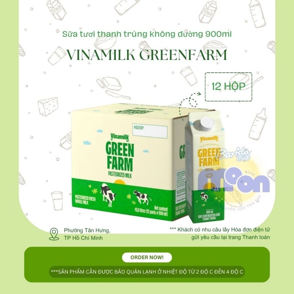 SỮA TƯƠI THANH TRÙNG NGUYÊN CHẤT VINAMILK GREEN FARM KHÔNG ĐƯỜNG