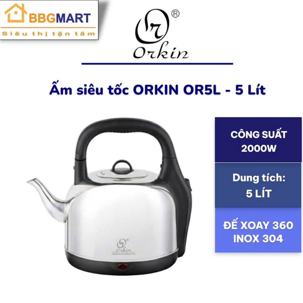 Bình đun siêu tốc Gali GL-0050N 5 Lít - Ấm Inox 304 II Panafresh OP-47A 4,7L II ORKIN OR5L I OR6L 6L