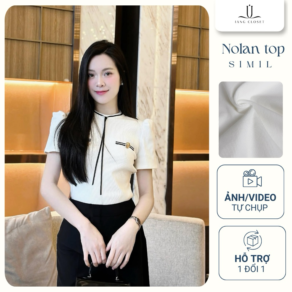 [JANGCLOSET] Áo thun gân Nolan co dãn sang trọng Jang Closet phù hợp đi làm đi chơi hai màu đen và t