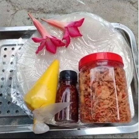 Combo 350g bánh tráng 100g muối tép hành phi 100g bơ béo 100g sốt tắc