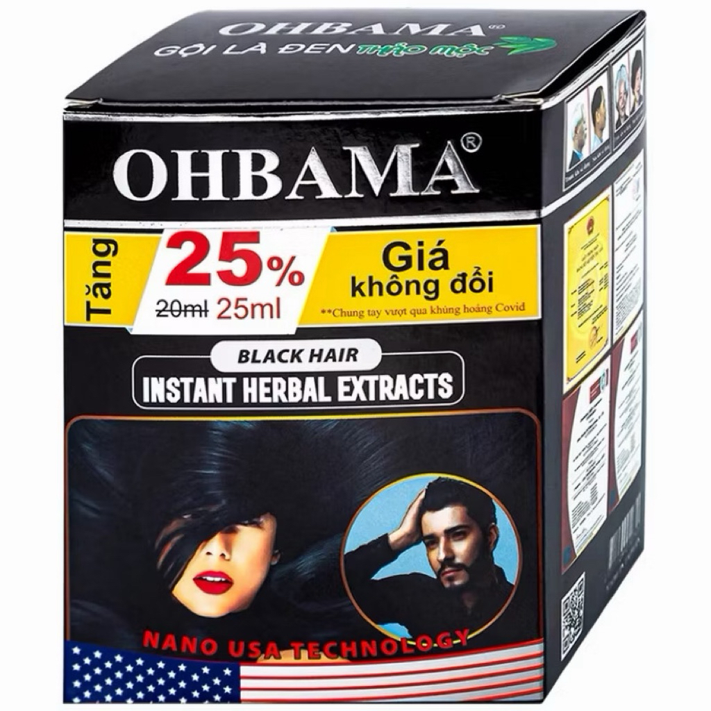 Gội là đen thảo mộc Ohbama hộp (10 gói)