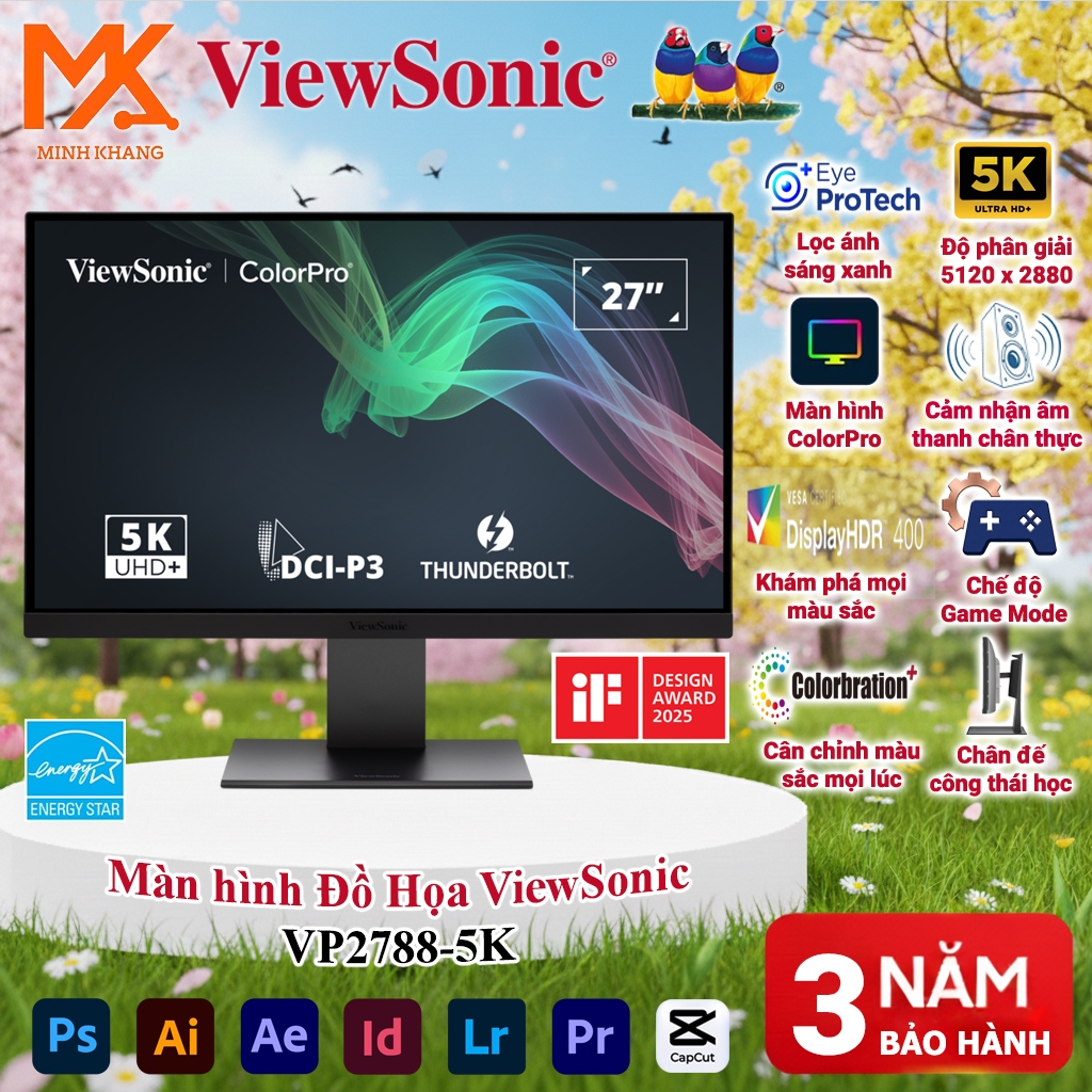 ViewSonic VP2788-5K 27 Inch IPS 5K 60Hz – Màn Hình Đồ Họa Chuyên Nghiệp USB-C
