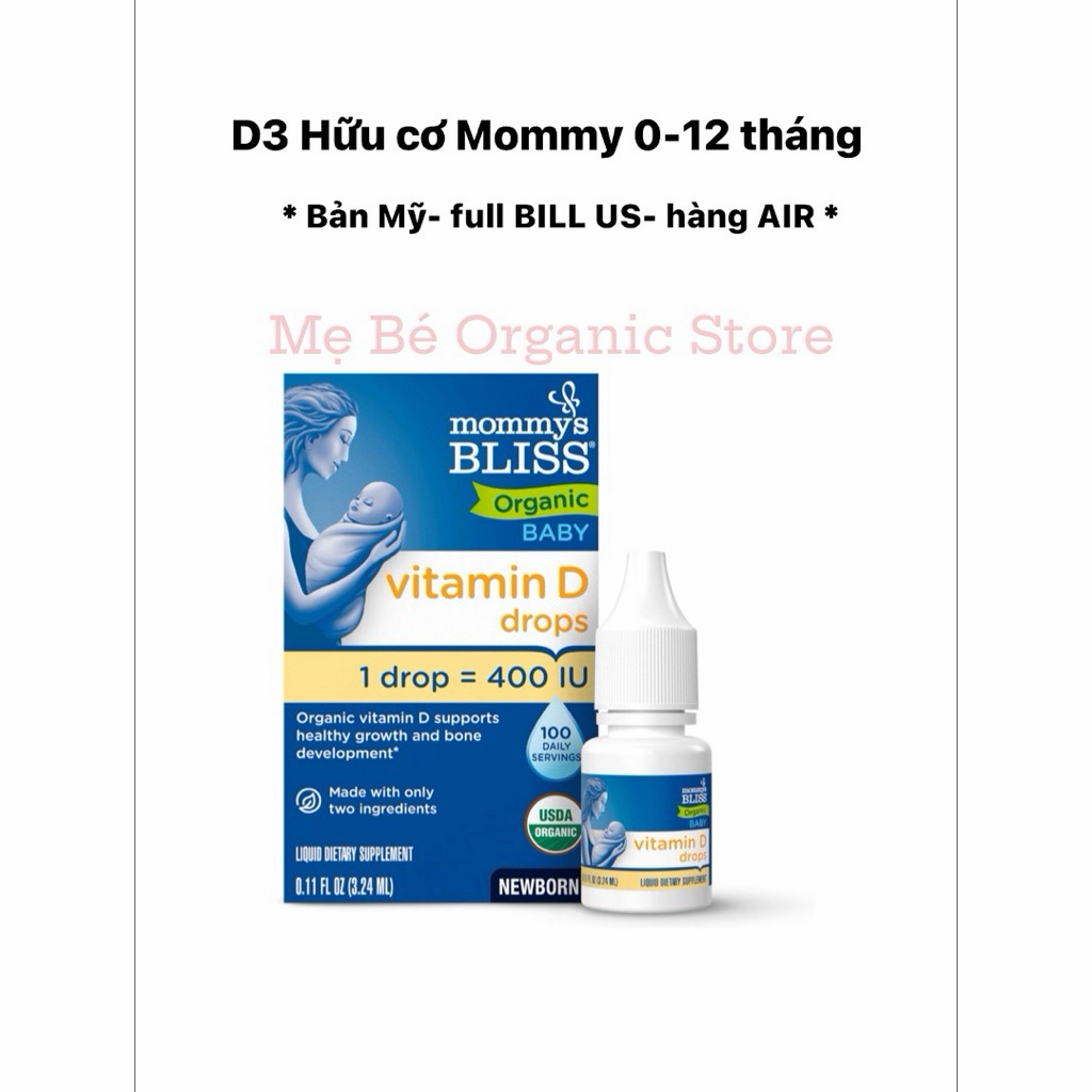 [ NỘI ĐỊA MỸ- CÓ BILL- AIR ] Vitamin D3 drop Mommy Bliss