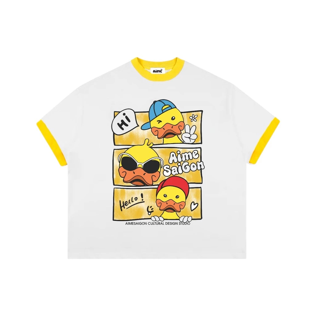 Áo Thun Boxy Cotton Cổ Tròn Nam Nữ " PHỐI MÀU CARTOON " Áo Phông Form Rộng Nữ Mùa Hè Kiểu Đẹp Nam Nữ