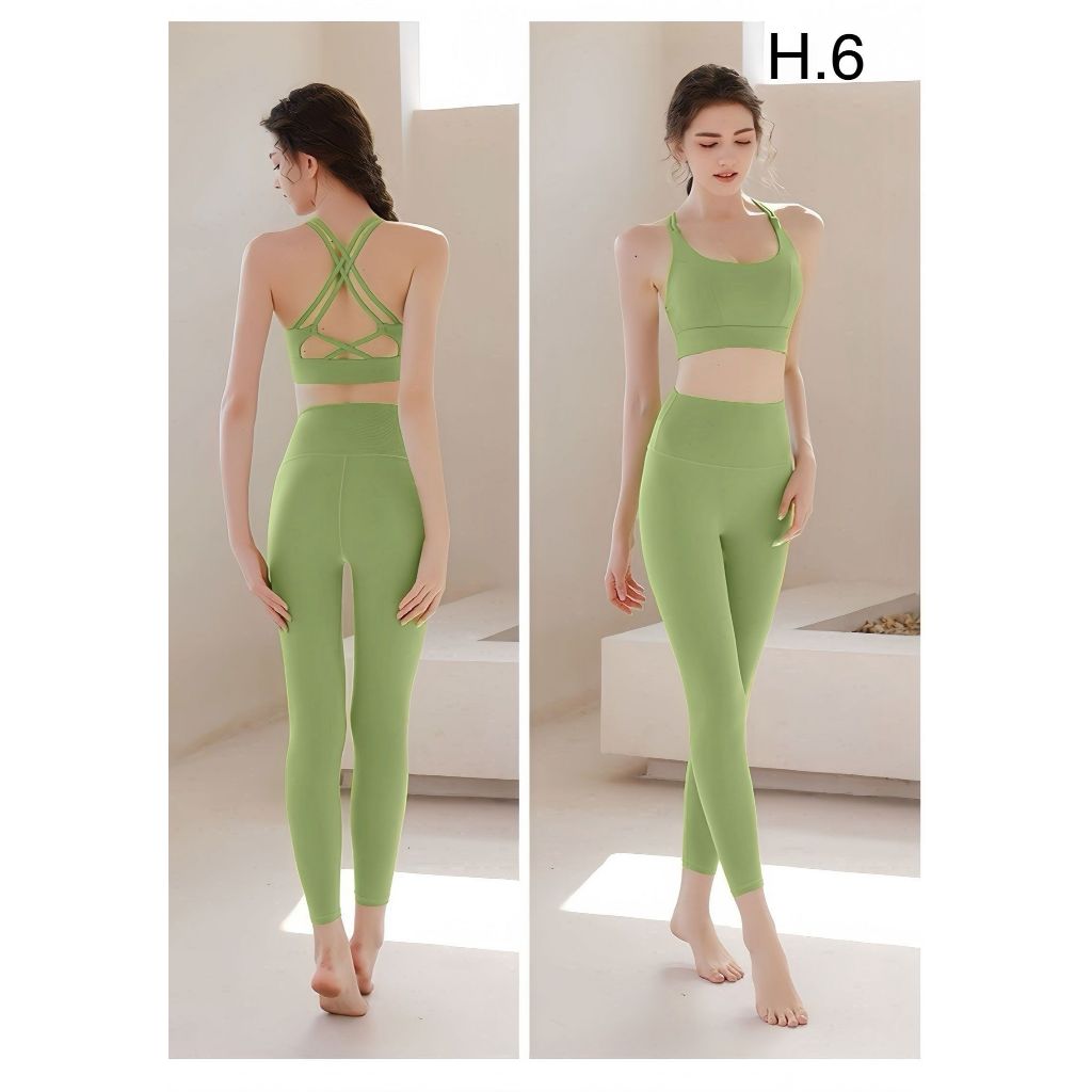 bộ đồ tập gym yoga dây chéo mã H46