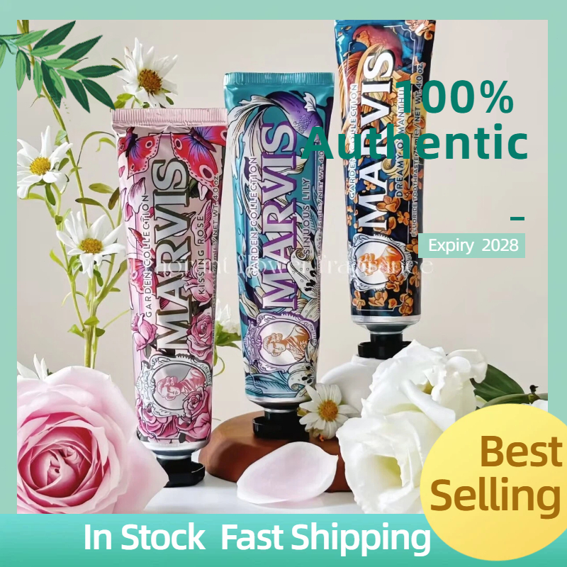 Marvis kem đánh răng 75ml 85ml Kem đánh răng Bao bì đẹp Công thức ít fluor Ngừa cao răng Bảo vệ nướu