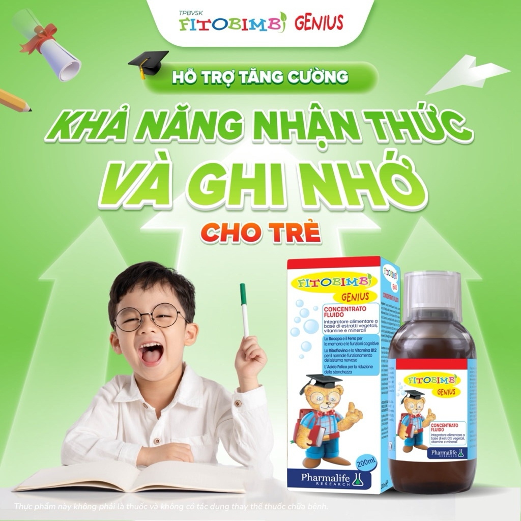 Fitobimbi Genius - Hỗ trợ trẻ tăng cường nhận thức, ghi nhớ tốt 200ml