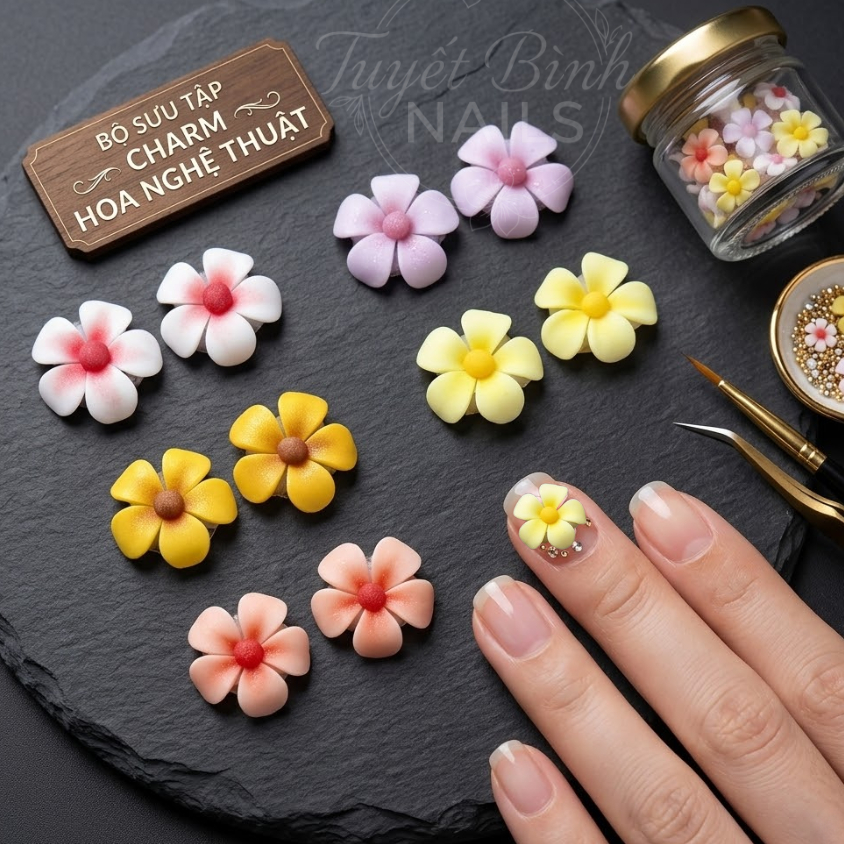 Hoa Sứ Năm Cánh Đủ Màu | Hoa Bột Mỹ Cao Cấp Trang Trí Đính Móng H04