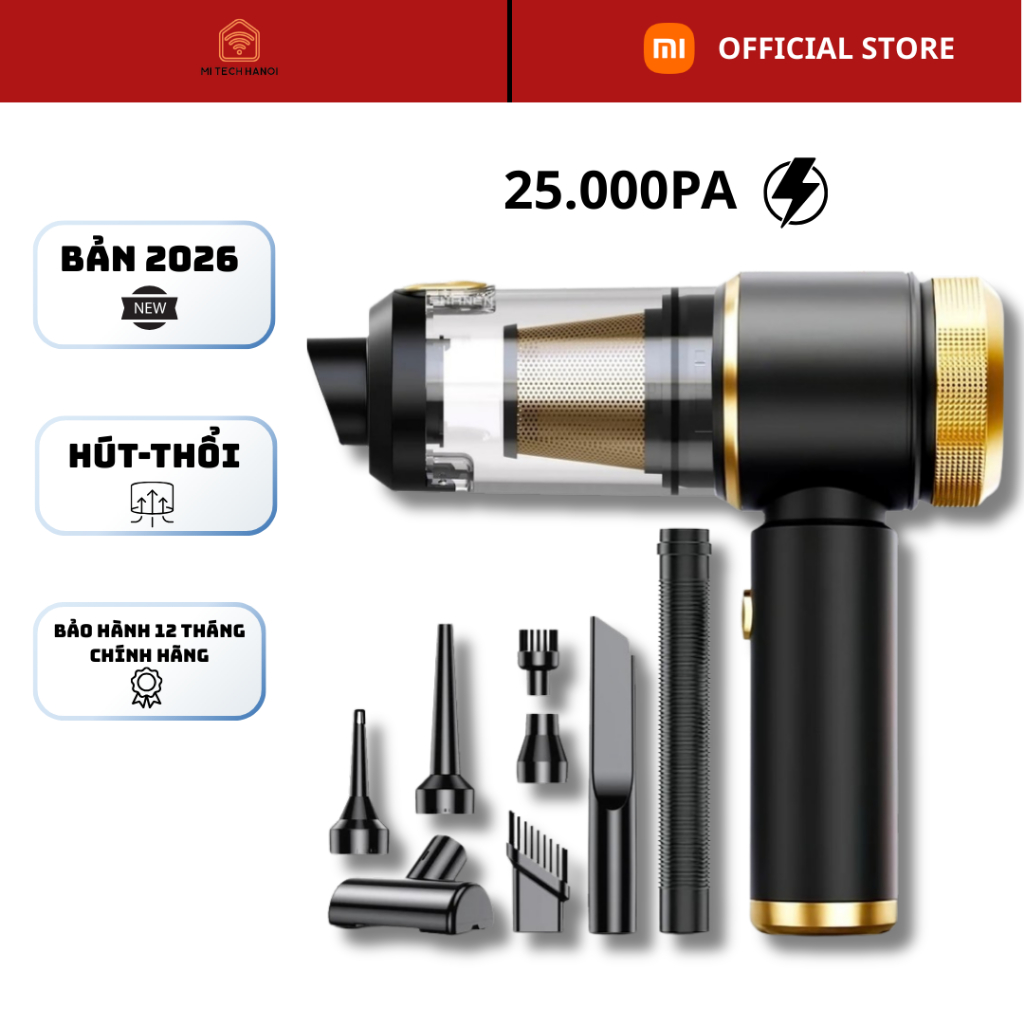 Máy hút bụi cầm tay XlAOMI SHANEN mini không dây bản mới 2026 bảo hành 12 tháng