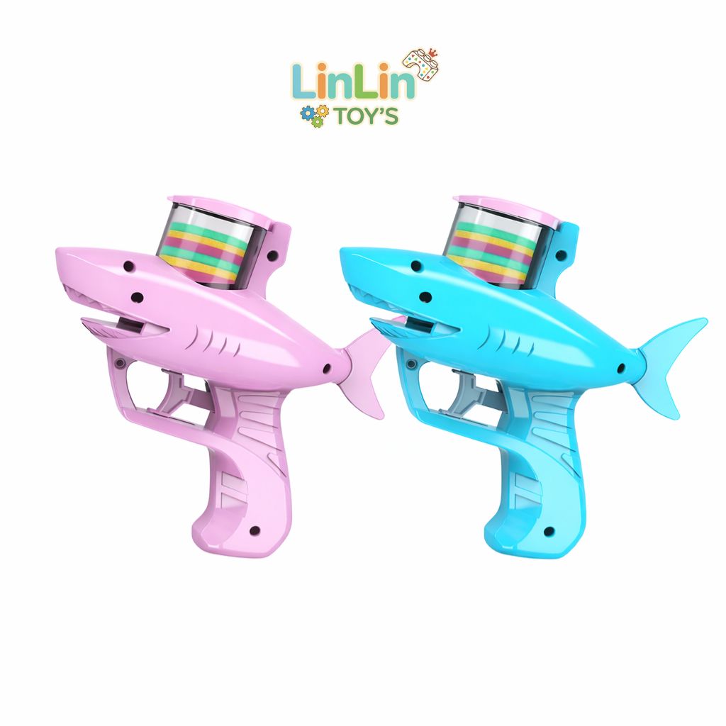 Đồ Chơi Súng Bắn Đĩa Cá Mập Cho Bé Phóng Đĩa Bay Vui Nhộn - LinLin Toy's