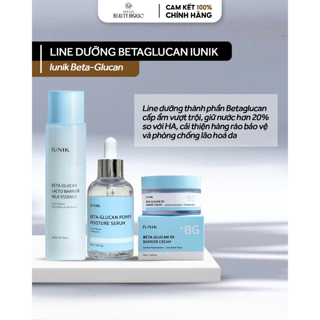 Line dưỡng cấp ẩm phục hồi, chống lão hoá IUNIK BETA-GLUCAN