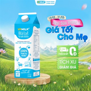 (Chỉ giao HCM) Sữa Tươi Thanh Trùng VPMilk Đà Lạt True Milk - không đường