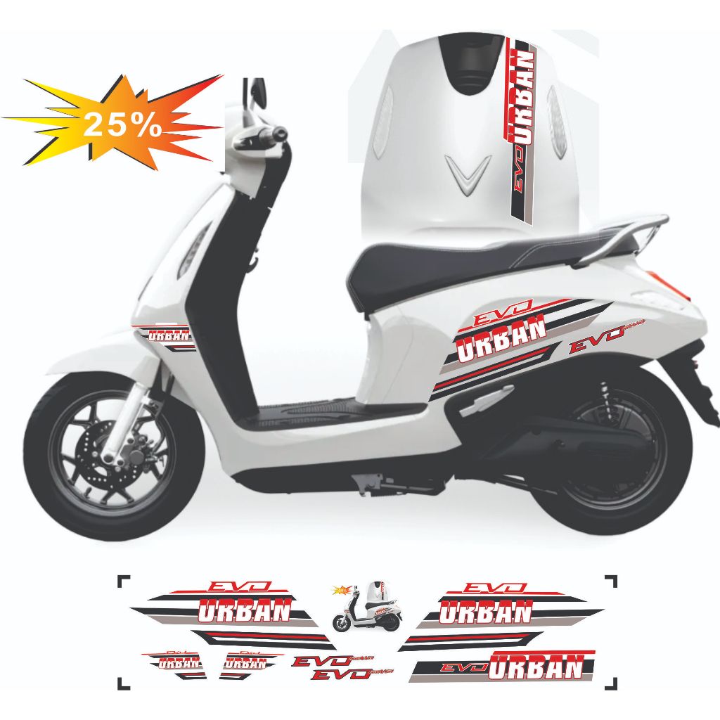 Tem Dán Xe EVO 200  - EVO LITE NEO - EVO GRAND - EVO MAX - EVO LITE , Tem Uraban thiết kế đẹp , dễ d