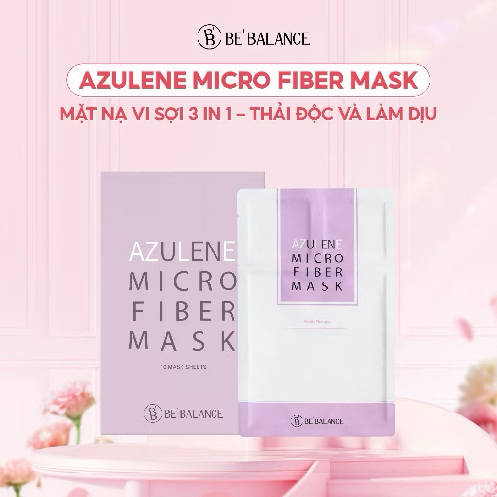 MICRO FIBER MASK AZULENE - Mặt nạ detox, làm dịu da (1 hộp 10 miếng)