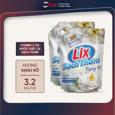 Combo 2 TÚI nước giặt Lix sạch thơm hương rạng rỡ 2C-00286 - Lixco Việt Nam