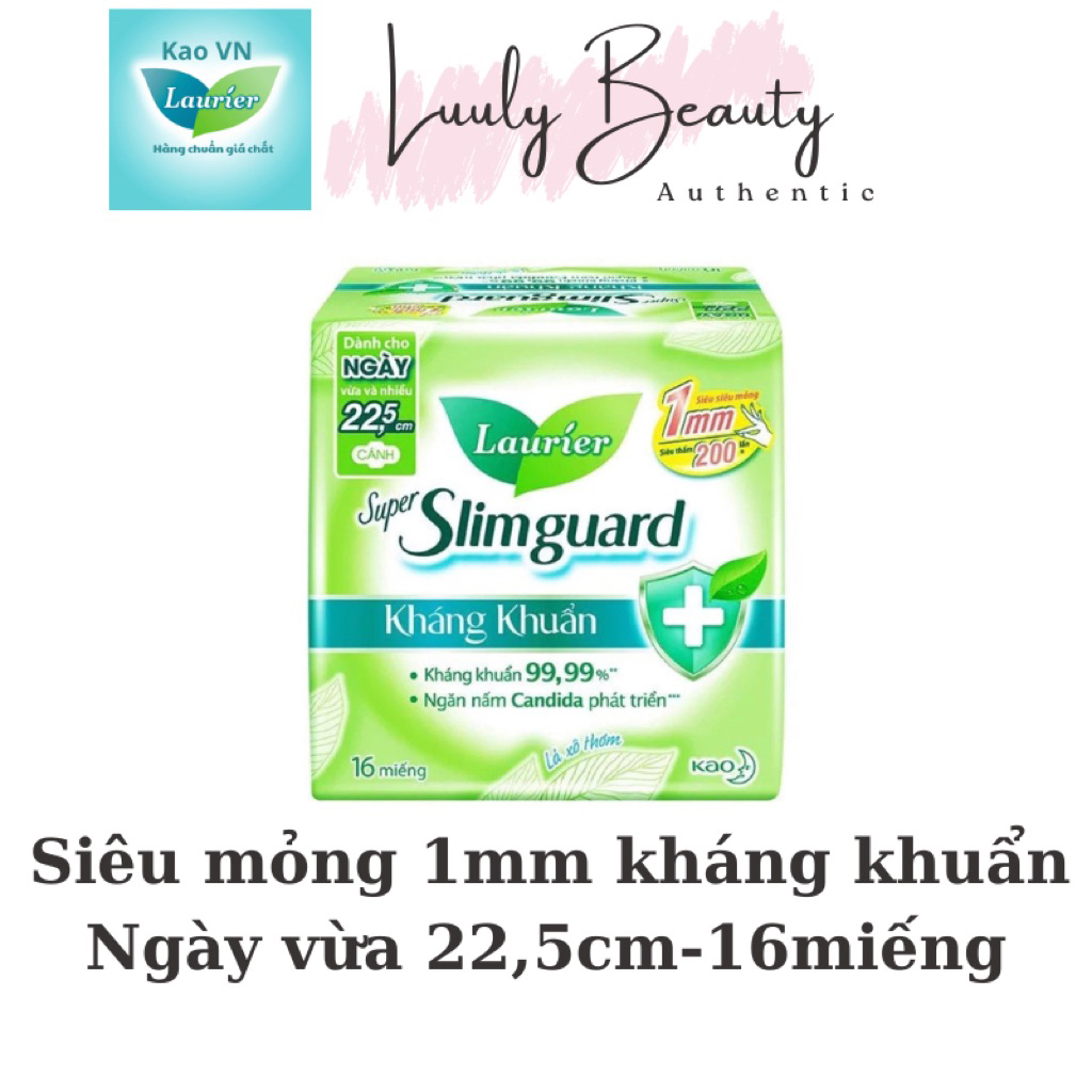 Băng vệ sinh Laurier Supper Slimguard Kháng khuẩn 16miếng