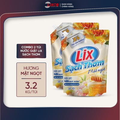 Combo 2 TÚI nước giặt Lix sạch thơm hương mật ngọt 2C-00289 - Lixco Việt Nam