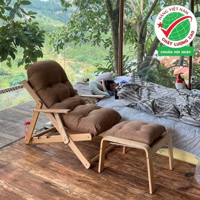 Ghế lười gỗ sồi chính hãng