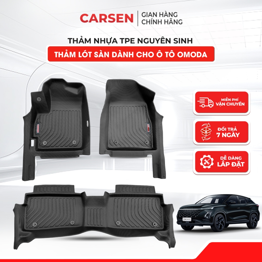 [TRÀN VIỀN BẬC CỬA] Thảm Lót Sàn Dành Cho OMODA C5 (2025 cốp chỉ vừa bản Pre) Đúc Nguyên Khối TPE Kh