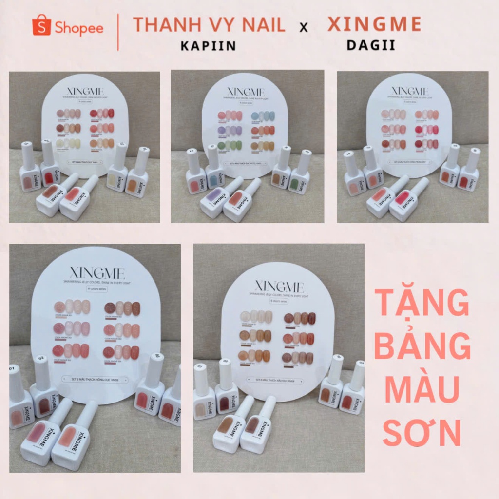 Sơn Thạch Đục XINGME 6 Màu Cao Cấp Kèm Bảng Màu Cao Cấp