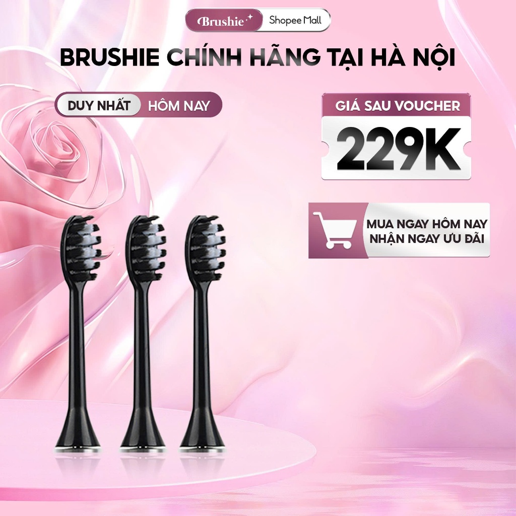 [GIÁ 223K TẠI LIVE SHOP] Set 3 đầu bàn chải thay thế của bàn chải điện Brushie siêu tiết kiệm, LIS