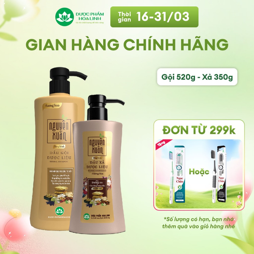 Bộ Dầu gội 470g và Dầu xả 350g Nguyên Xuân bồng bềnh - Dành cho tóc dầu bết