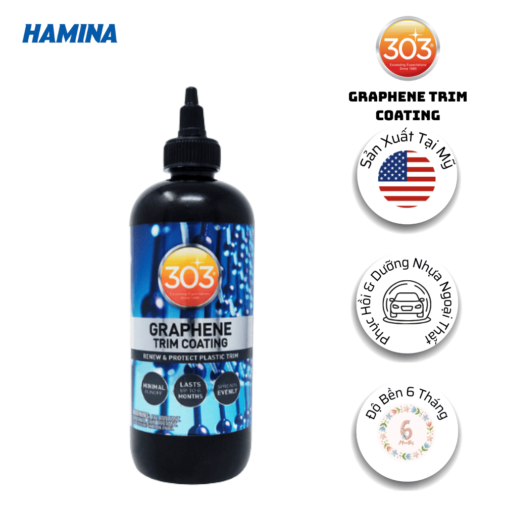 303® Graphene Trim Coating - Phục Hồi Và Dưỡng Nhựa Ngoại Thất Chống Bám Nước, Bám Bụi; Chống Tia UV