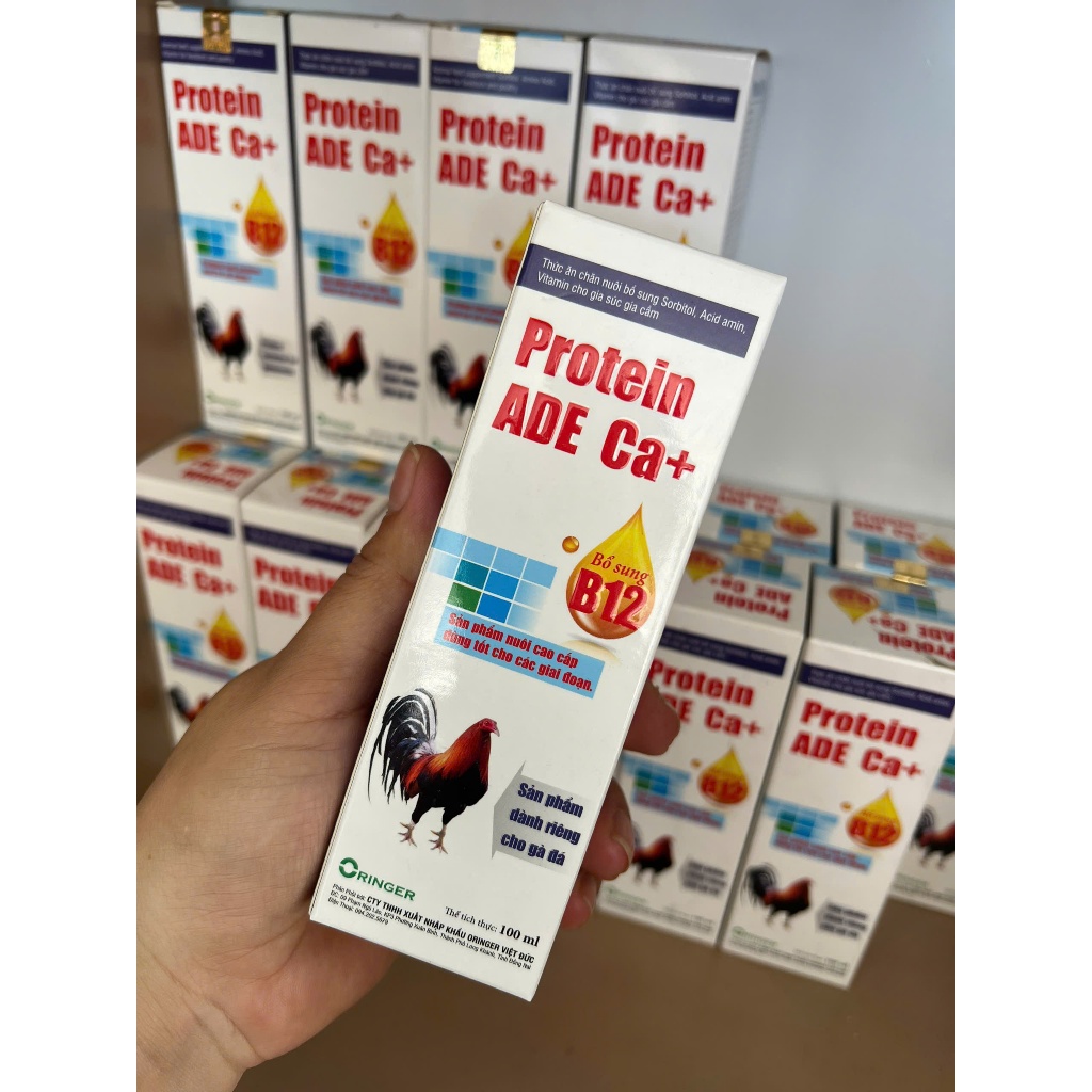 Protein ADE Ca+ bổ sung đạm và vitamin cho gà đá tăng cơ bắp, nhanh hừng, hồng hào