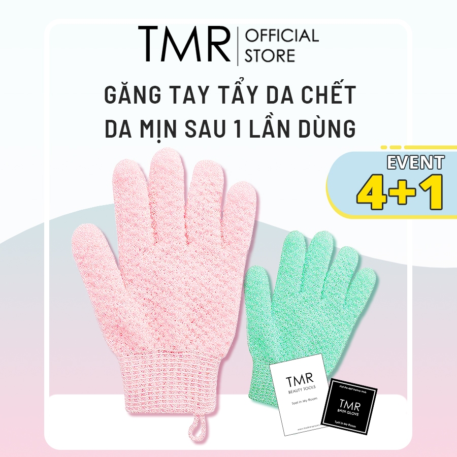 Găng Tay Tẩy Tế Bào Chết TMR, găng tay tắm với 3 lớp dày dăn, tiện dụng để chà lưng như bao tay tắm